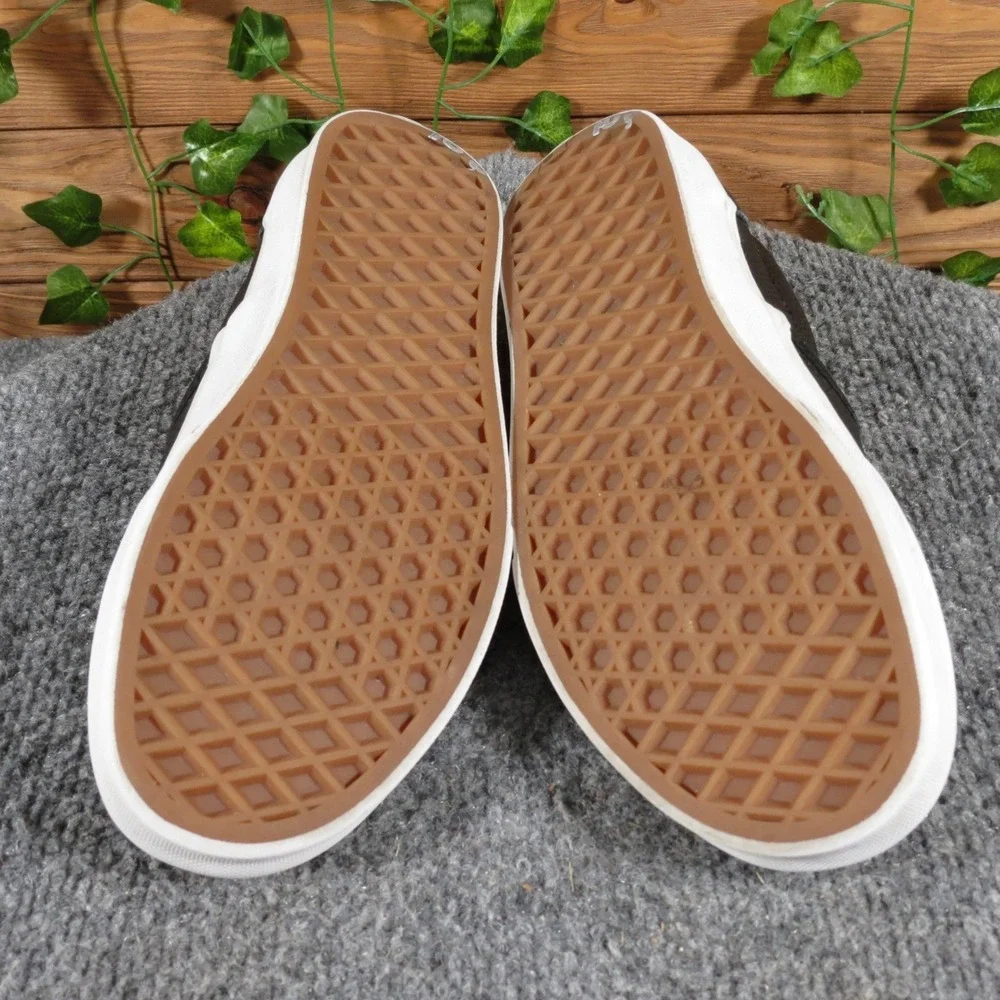 Vans Classic Slip-On‎ Women 5.5 Black Leather Perforated Casual Skate Sneakers